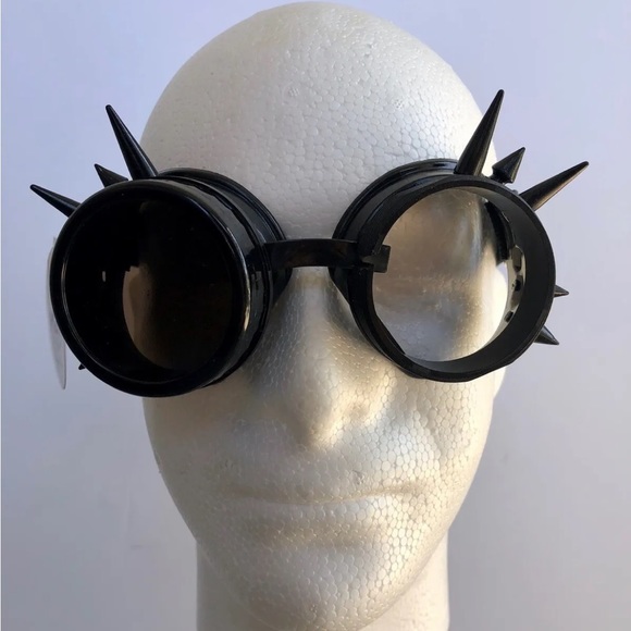 *NEW* Steampunk Spiked Welder Goggles Halloween Costume Masquerade Mask Cosplay - Picture 3 of 3